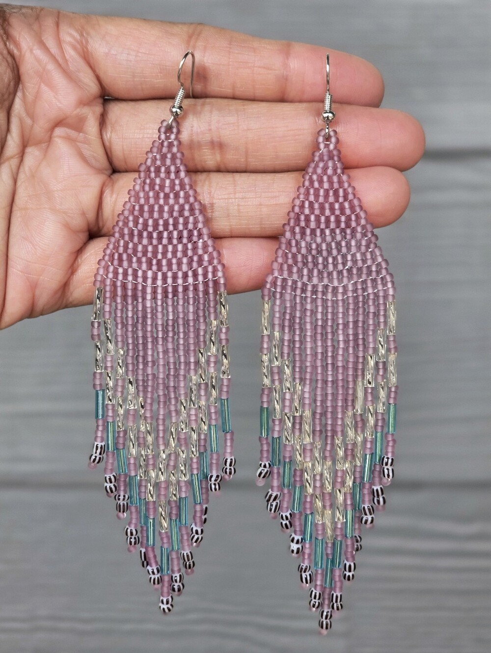 Soux Boho Fringe Beaded Earrings Handmade Jewelry Boheme